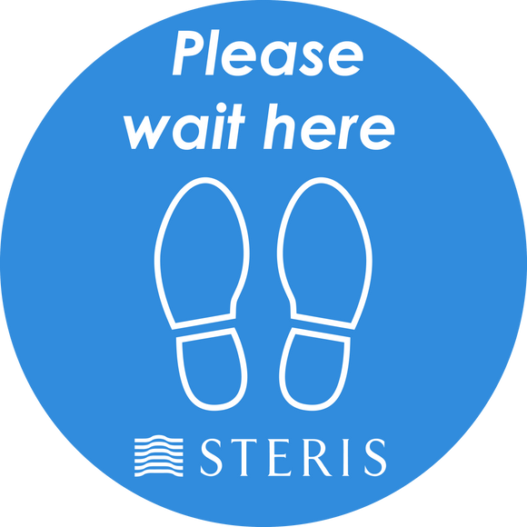 Please Wait Here Floor Sign